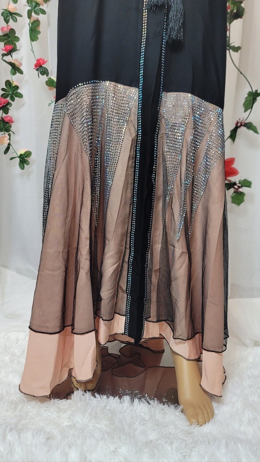 Black Flared Modest Dubai Abaya