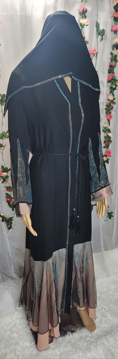 Black Flared Modest Dubai Abaya