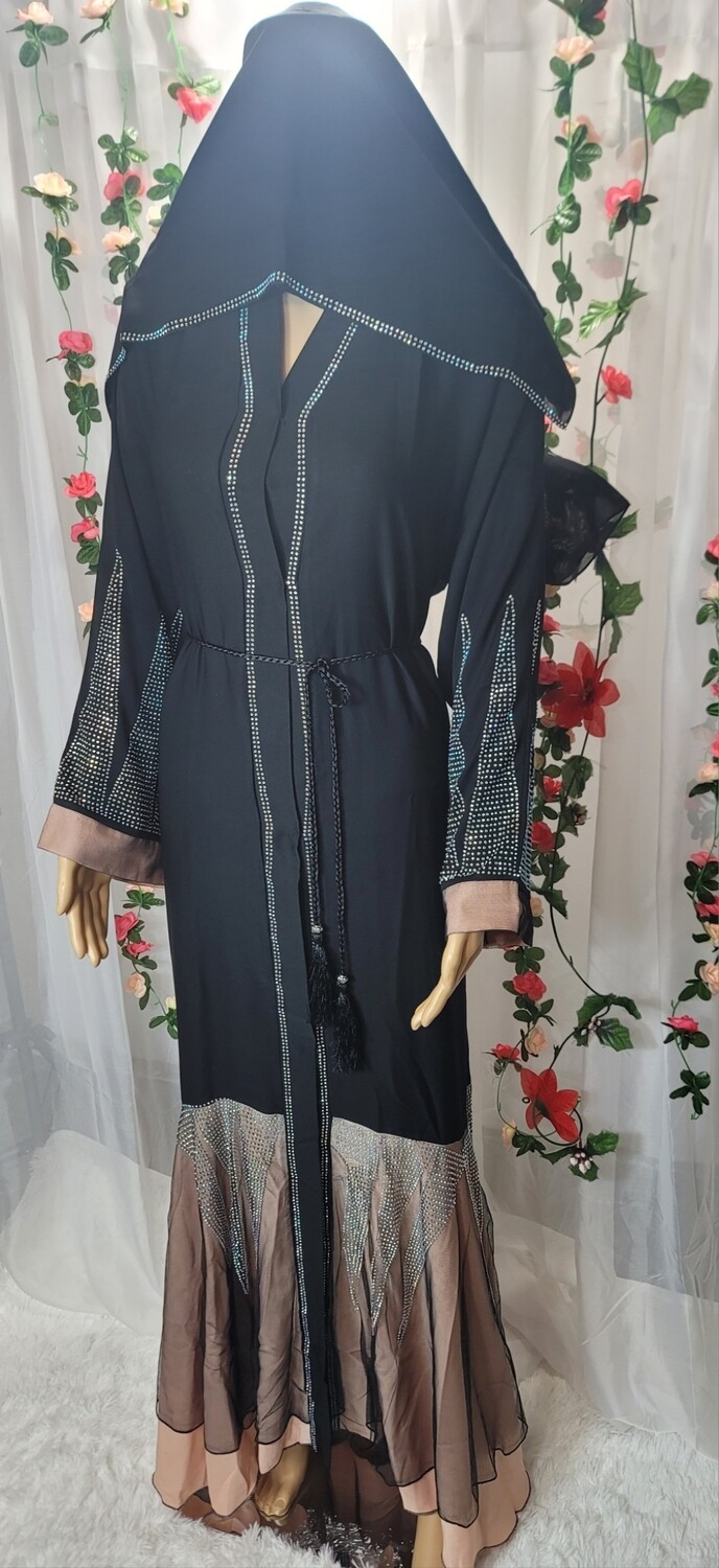 Black Flared Modest Dubai Abaya
