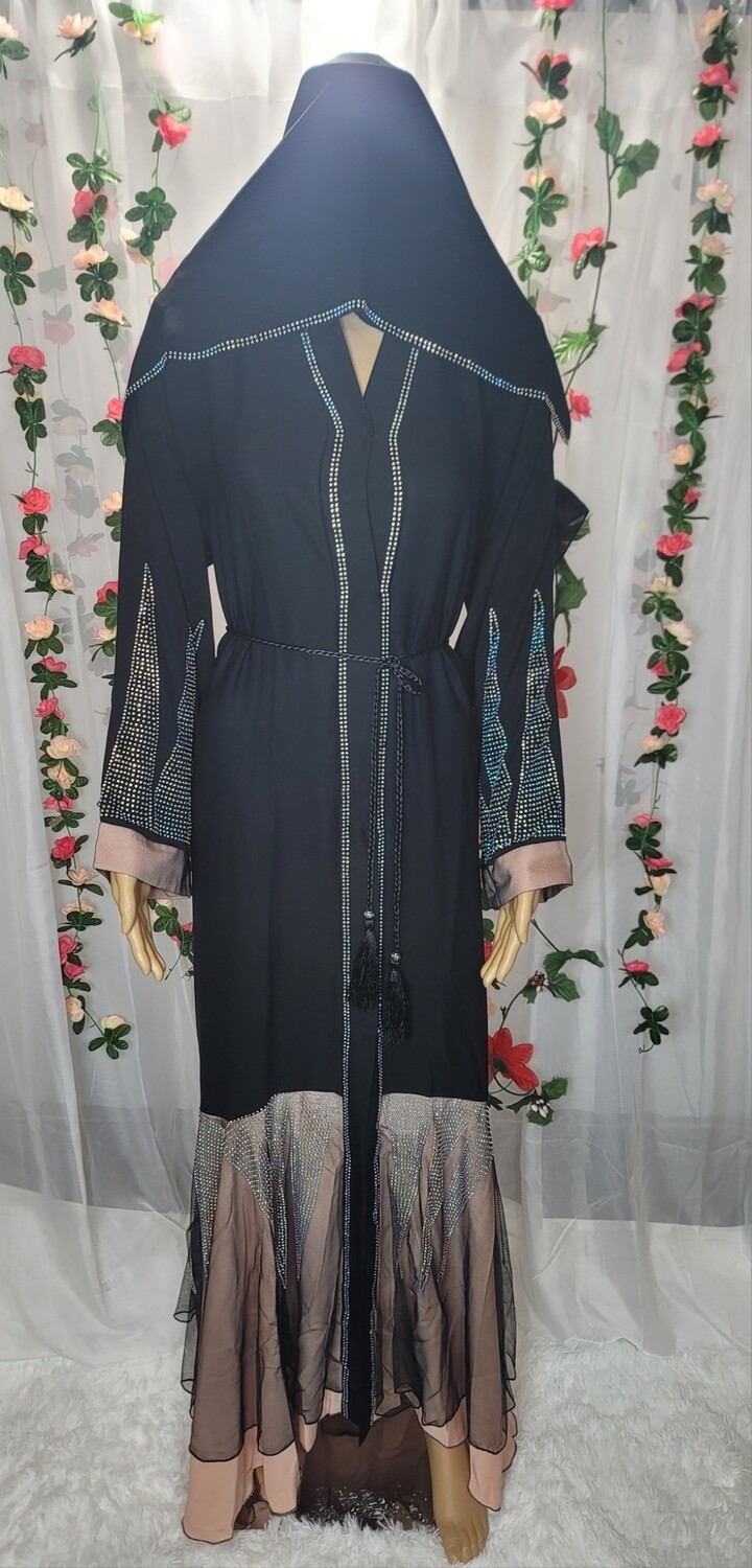Black Flared Modest Dubai Abaya