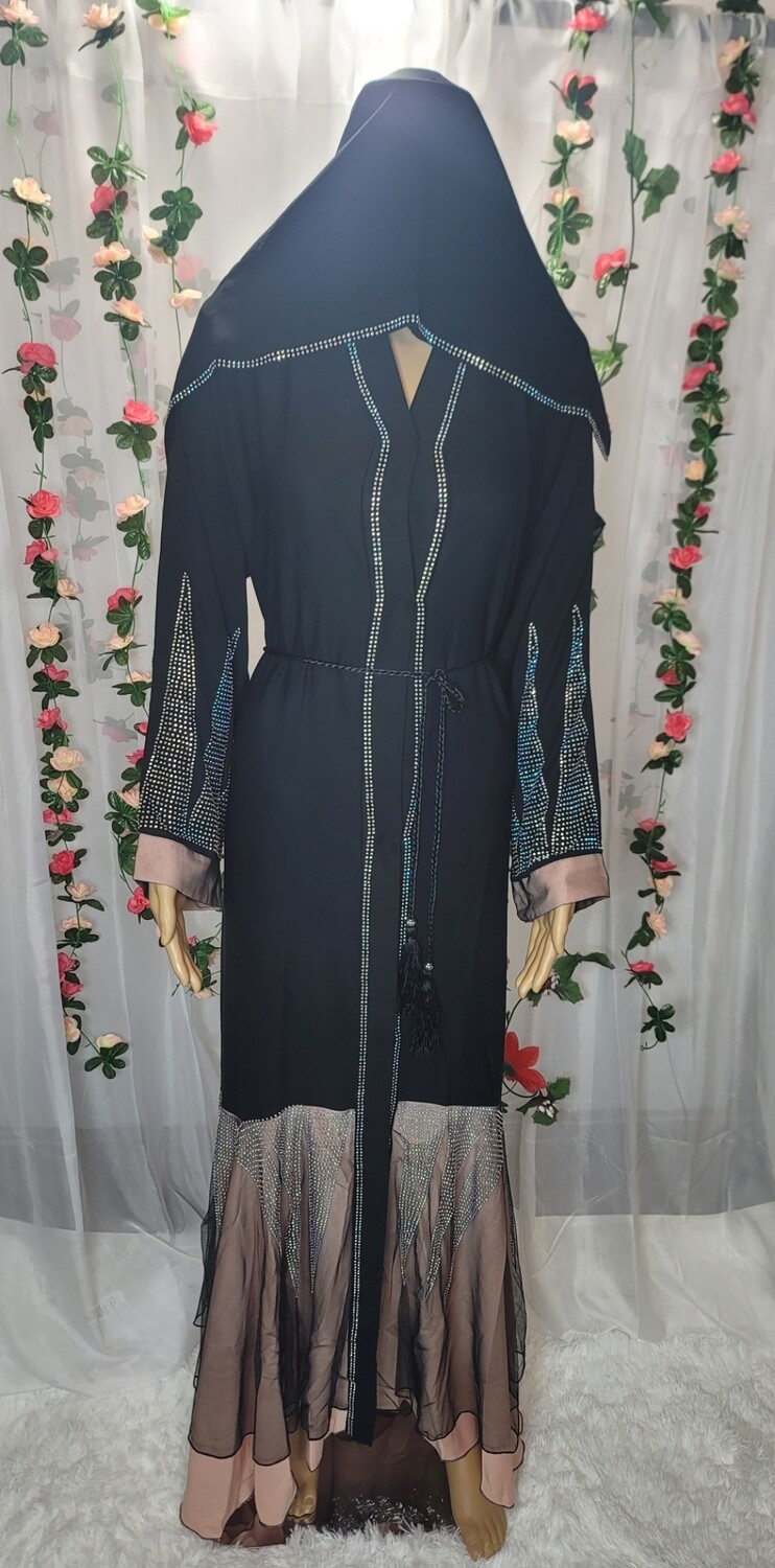 Black Flared Modest Dubai Abaya
