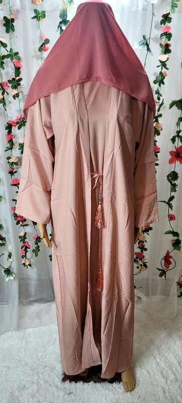 Light Pink Modest Dubai Abaya with pockets