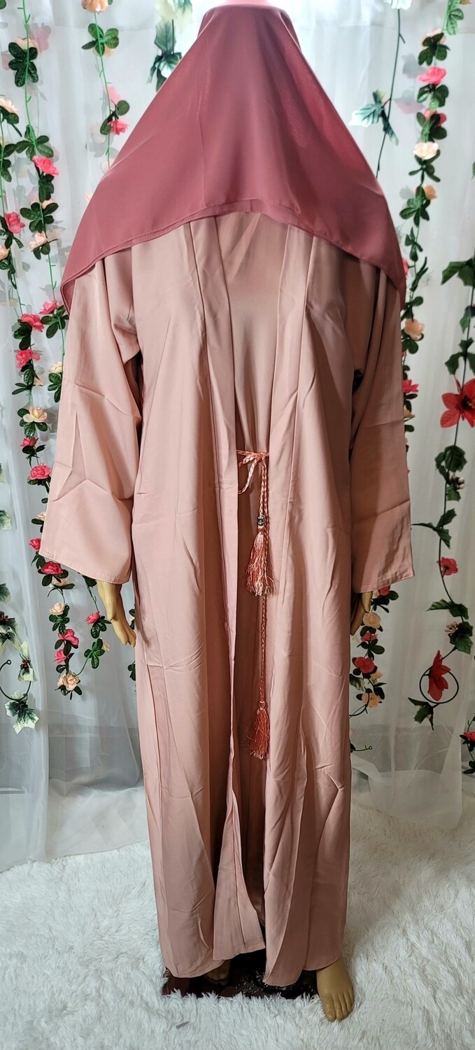 Light Pink Modest Dubai Abaya with pockets