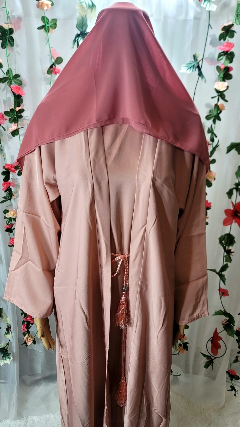Light Pink Modest Dubai Abaya with pockets