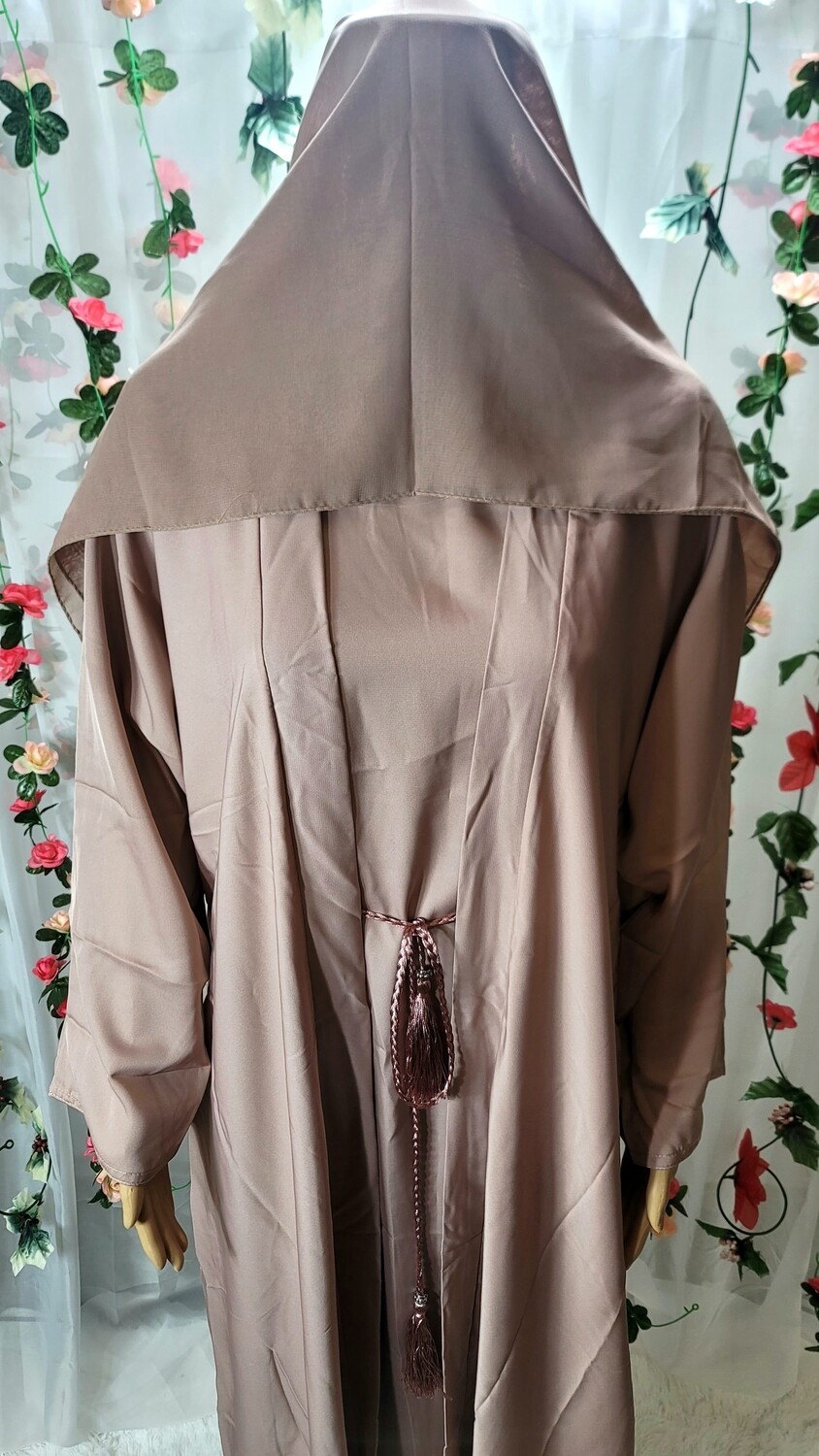 Beige Modest Dubai Abaya with pockets