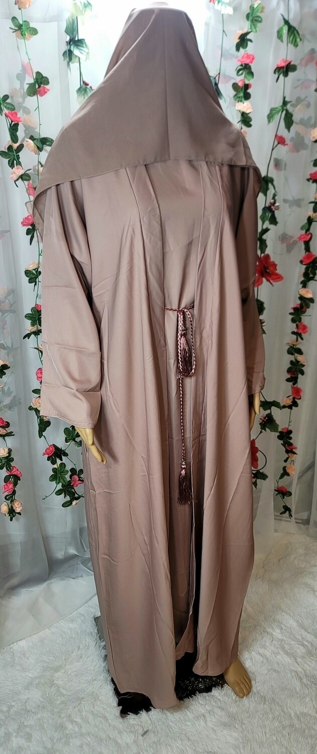 Beige Modest Dubai Abaya with pockets