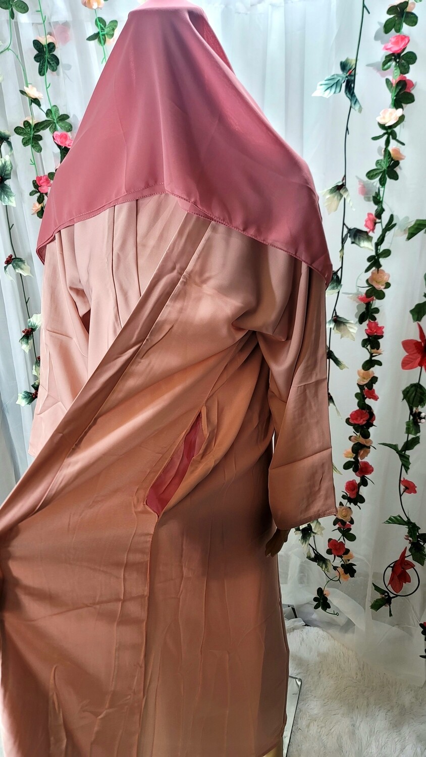 Light Pink Modest Dubai Abaya with pockets