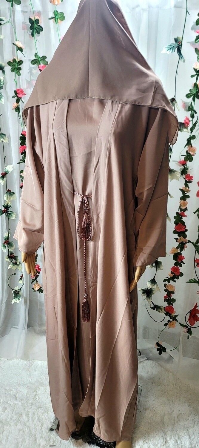 Beige Modest Dubai Abaya with pockets