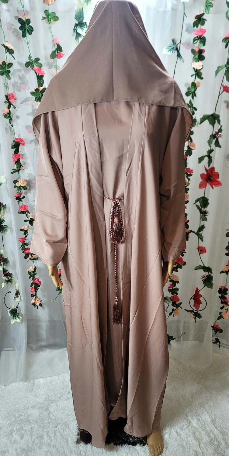 Beige Modest Dubai Abaya with pockets
