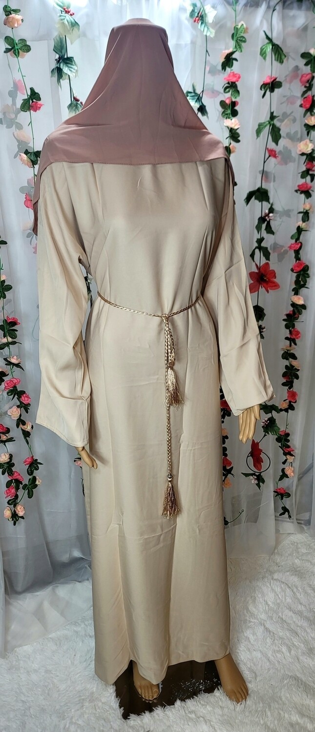 Beige Modest Dubai Abaya with pockets
