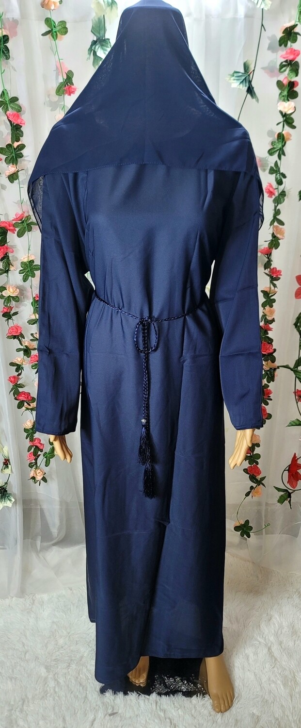 Navy Blue Modest Dubai Abaya with pockets