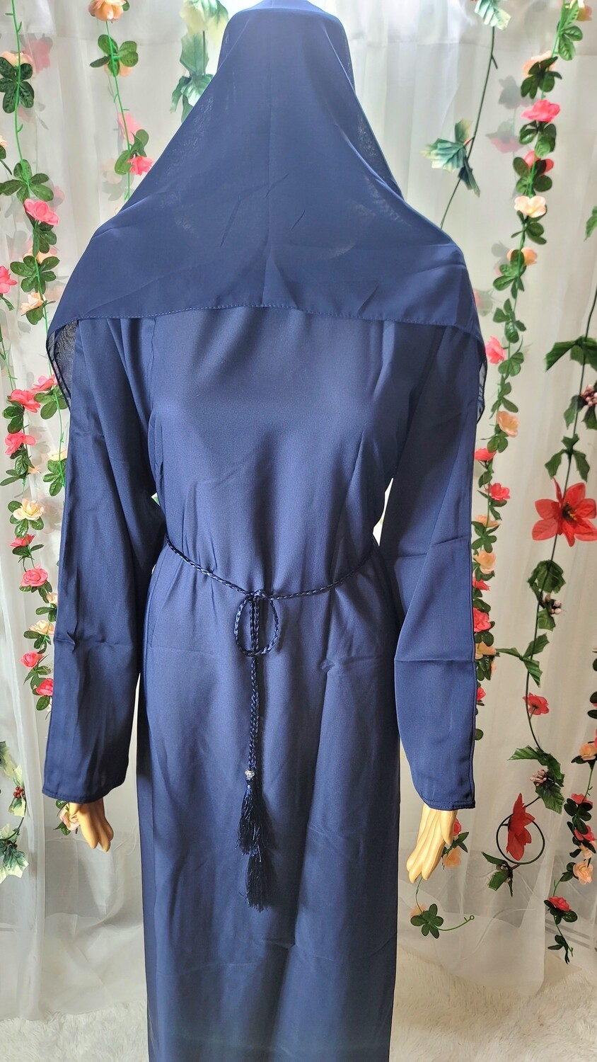 Navy Blue Modest Dubai Abaya with pockets