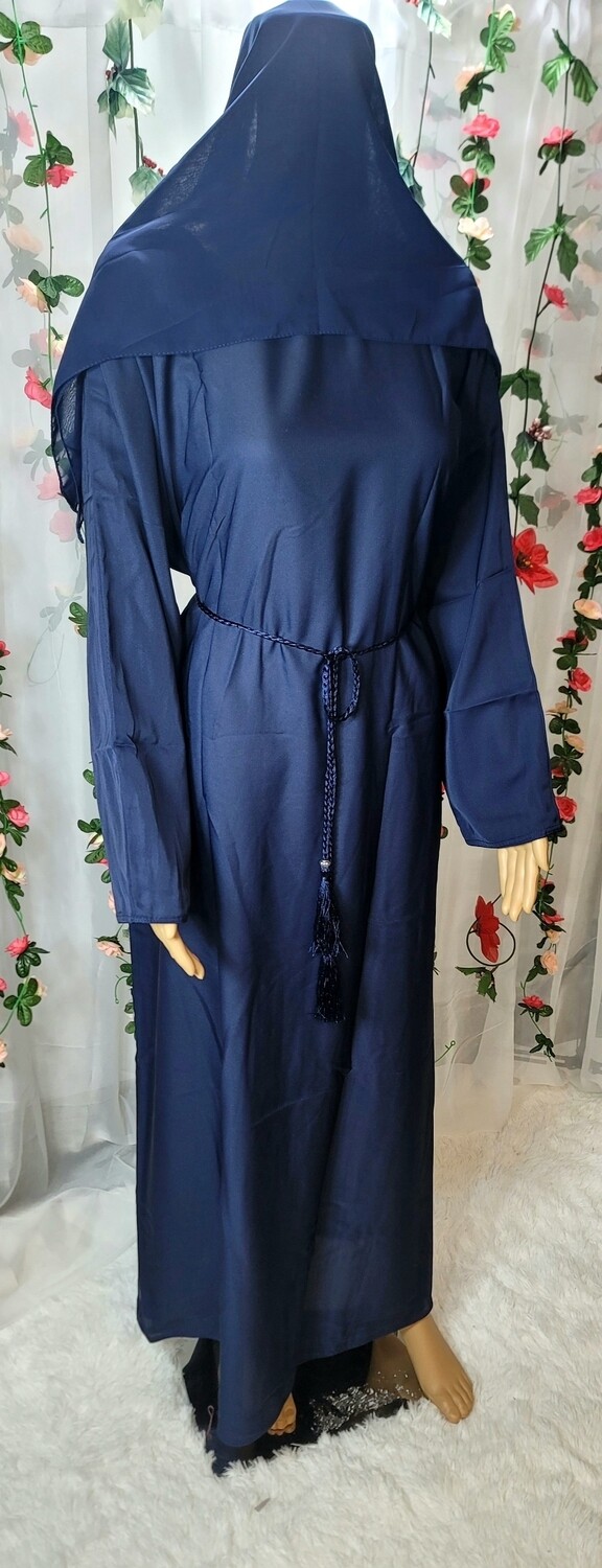 Navy Blue Modest Dubai Abaya with pockets