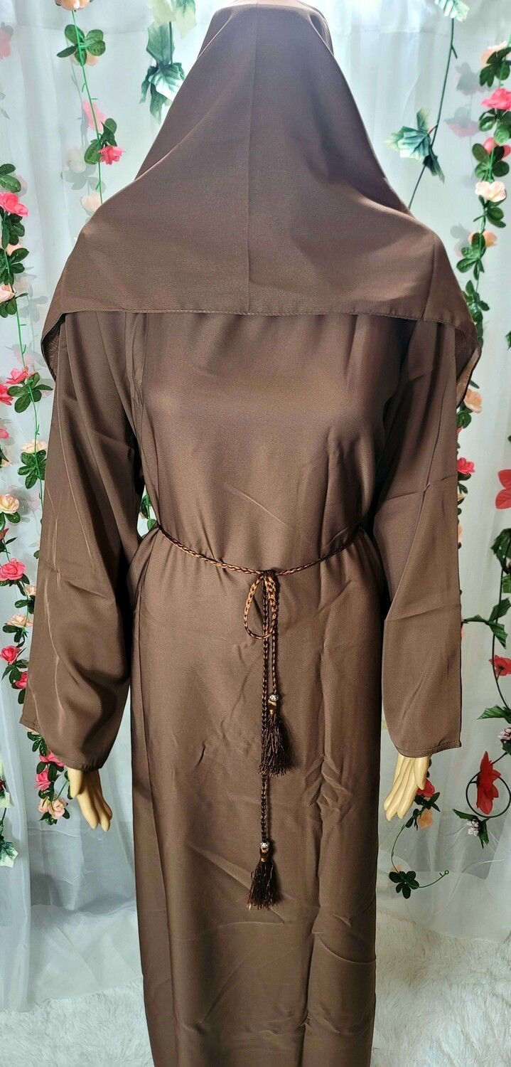 Brown Modest Dubai Abaya with pockets