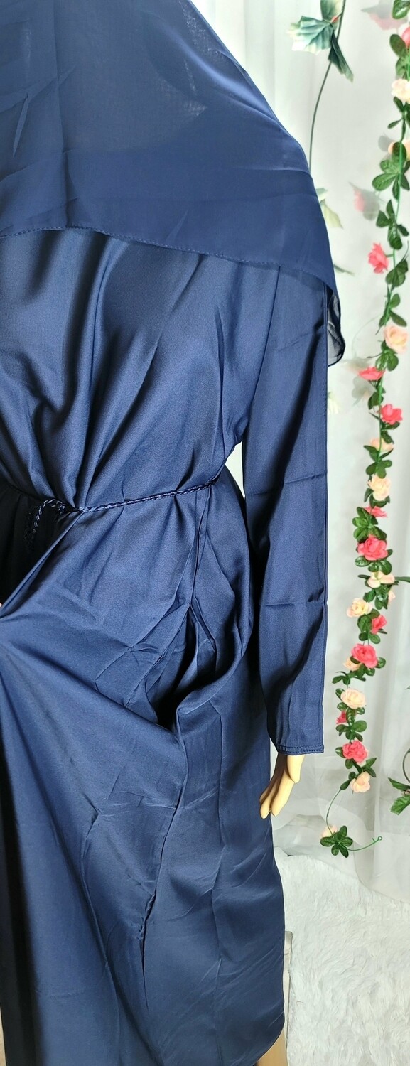 Navy Blue Modest Dubai Abaya with pockets