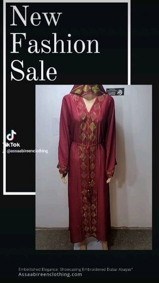 Maroon Rhinestone Modest Dubai Abaya