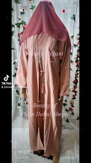 Light Pink Modest Dubai Abaya with pockets