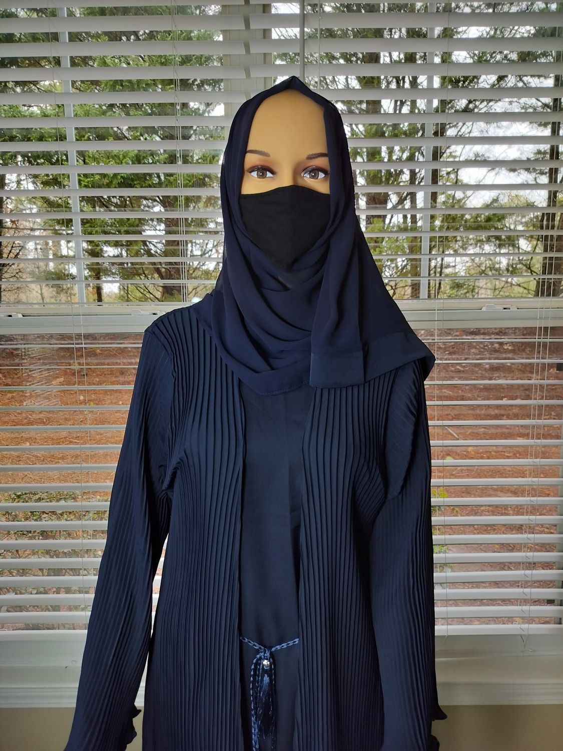 Navy Blue Modest Dubai Abaya