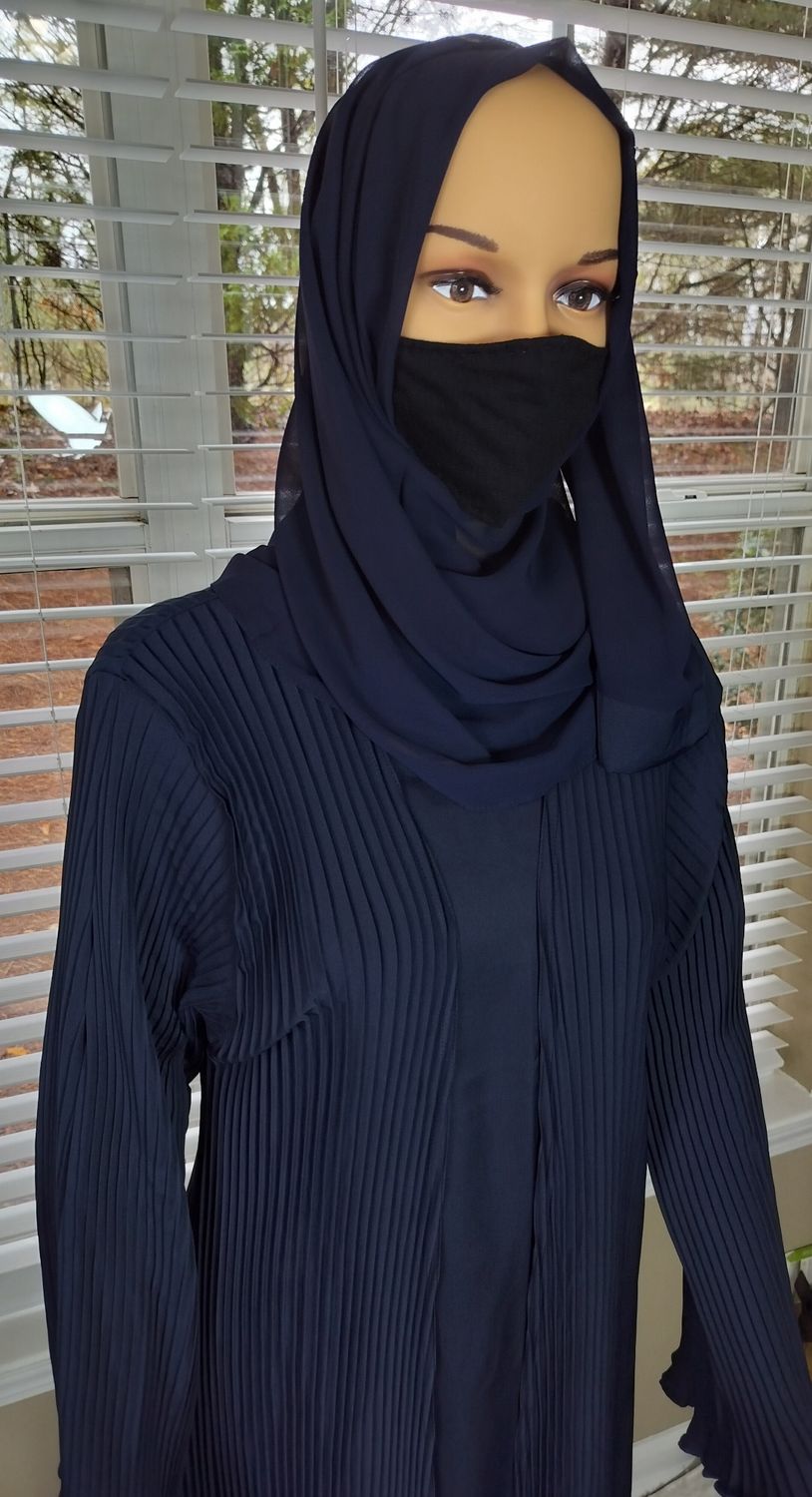 Navy Blue Modest Dubai Abaya