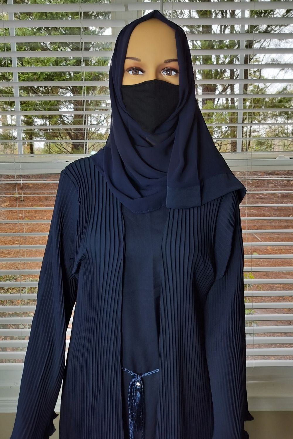 Navy Blue Modest Dubai Abaya