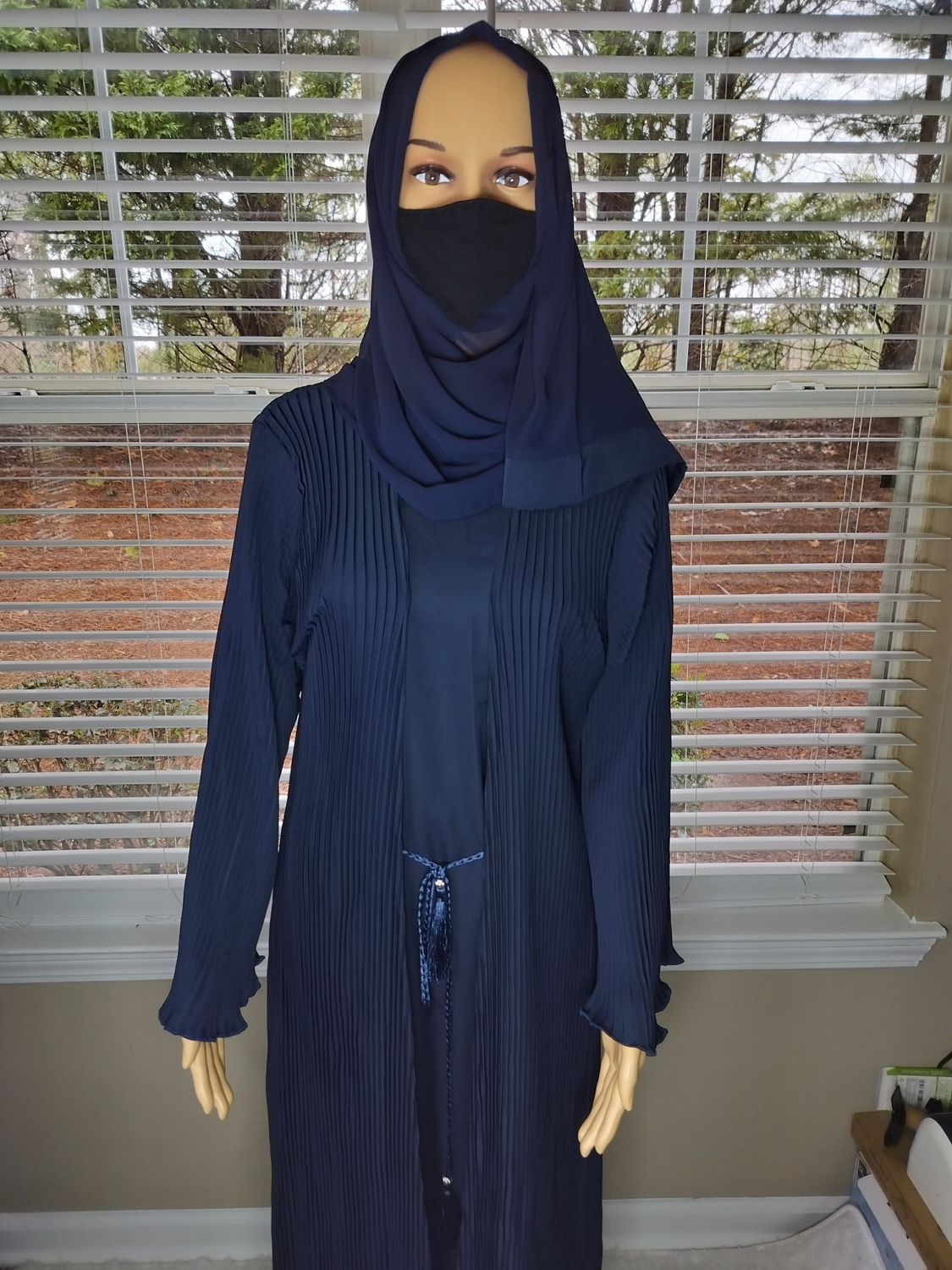 Navy Blue Modest Dubai Abaya