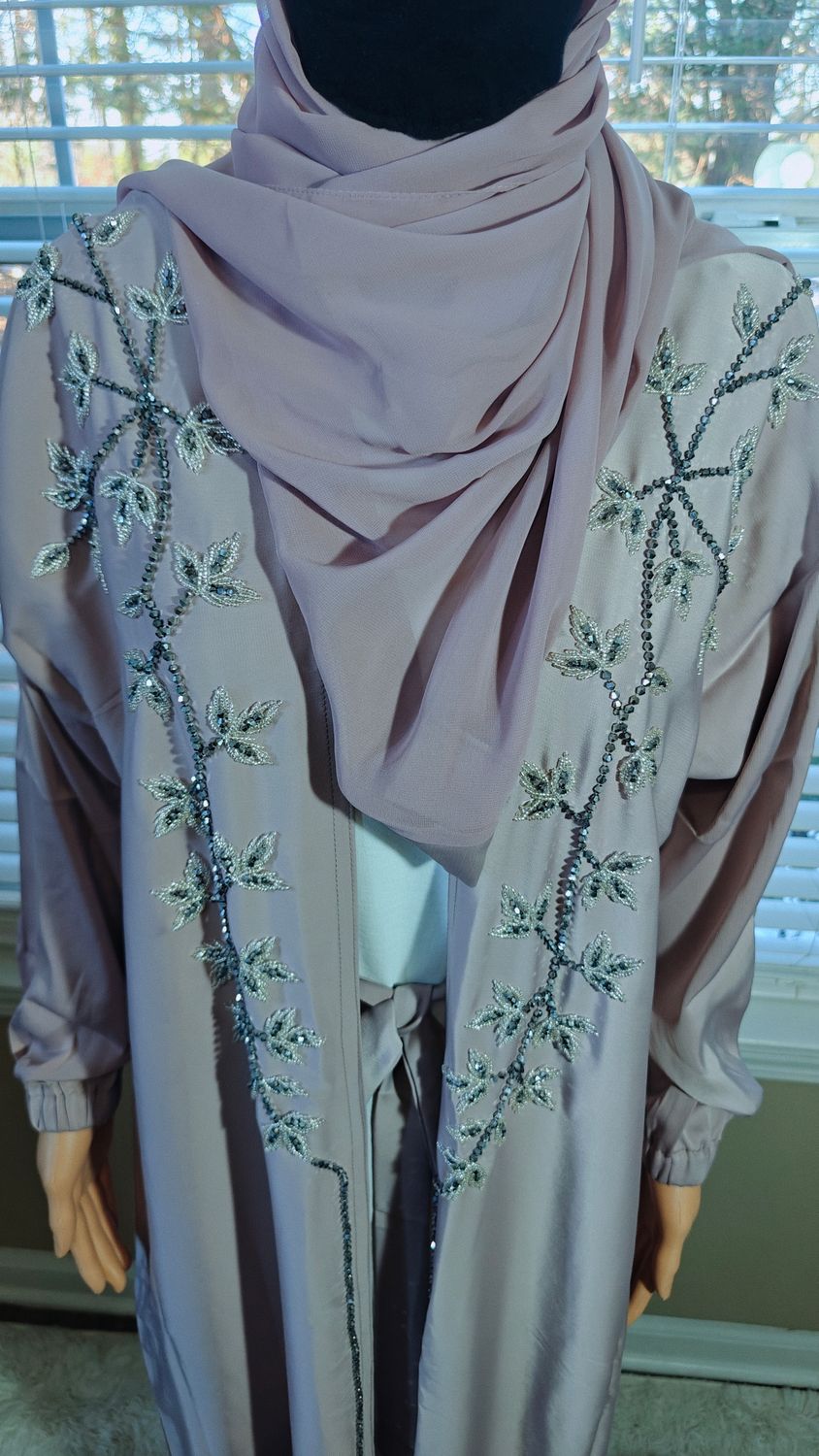 Beige Cream Modest Dubai Abaya