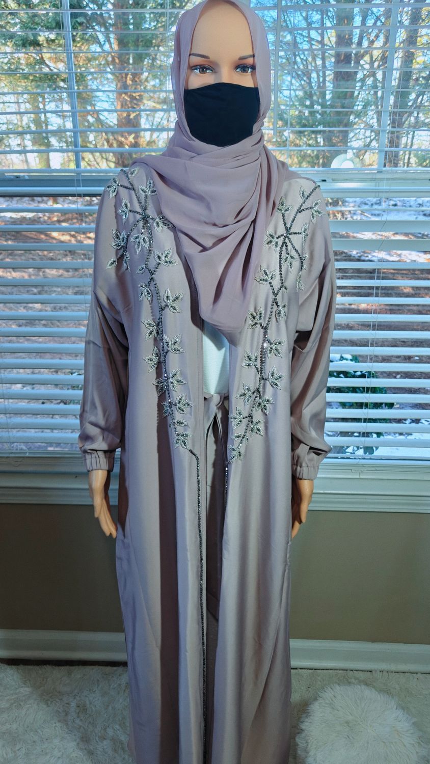 Beige Cream Modest Dubai Abaya