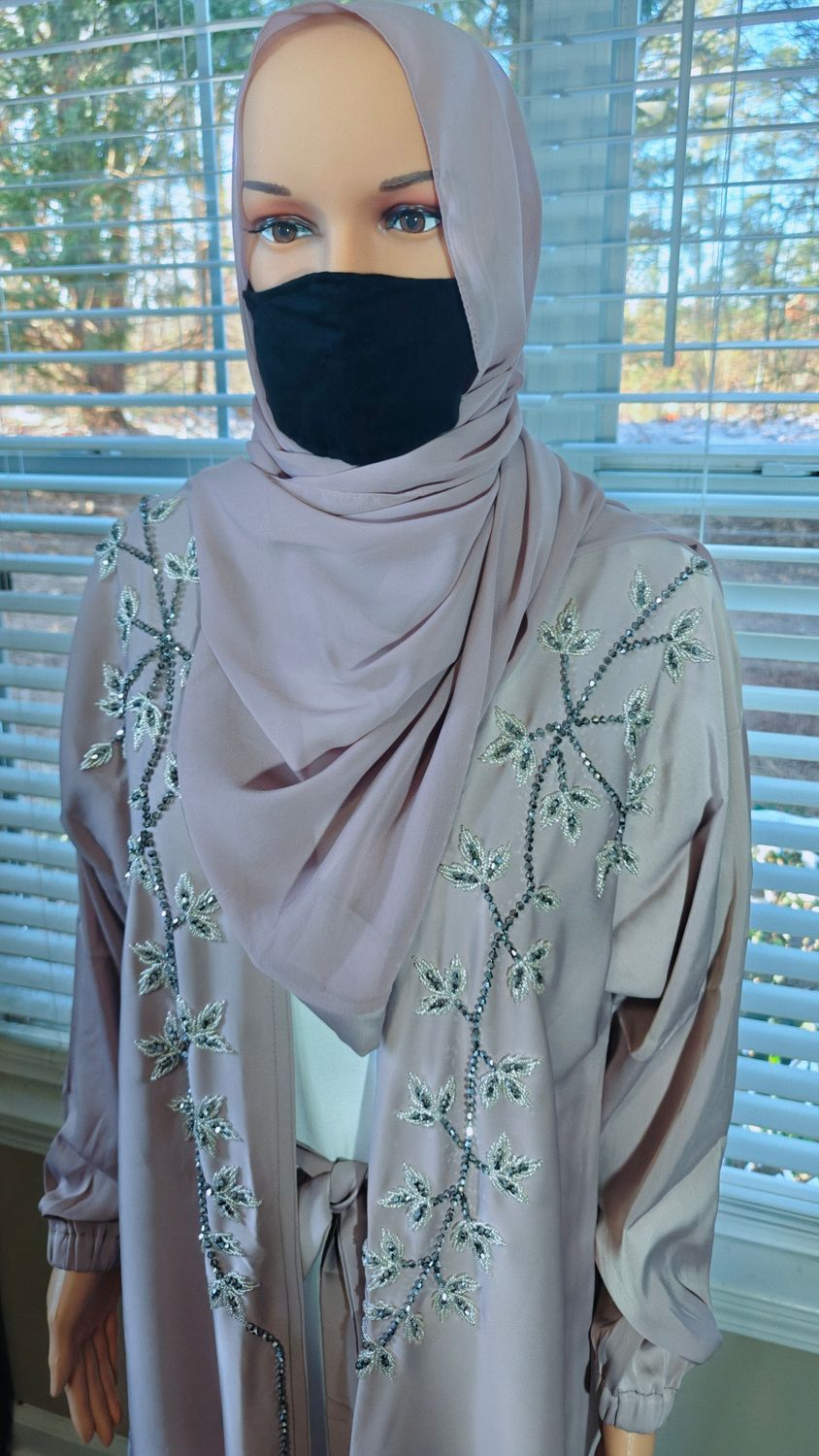 Beige Cream Modest Dubai Abaya