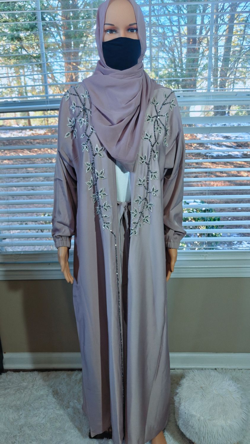 Beige Cream Modest Dubai Abaya