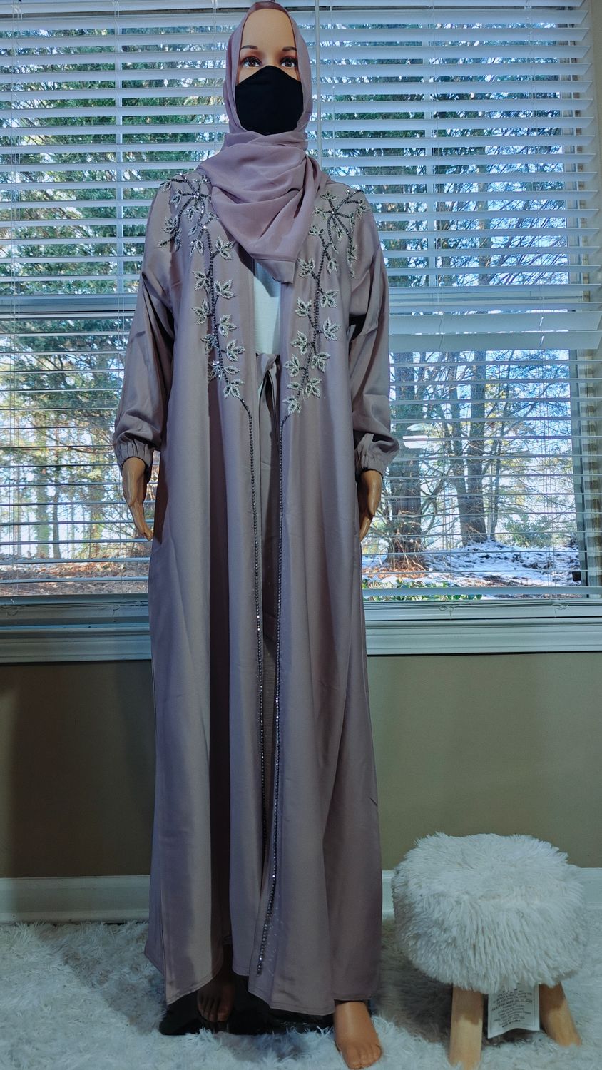 Beige Cream Modest Dubai Abaya