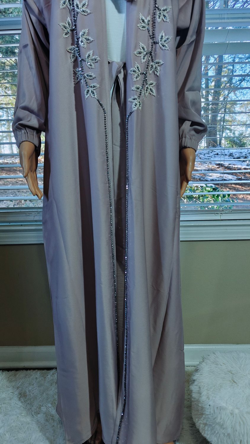 Beige Cream Modest Dubai Abaya