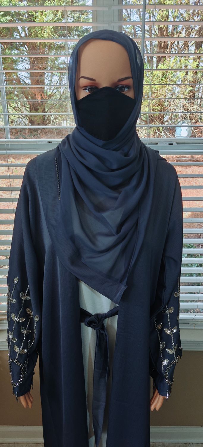 Grey Luxury Modest Dubai Abaya