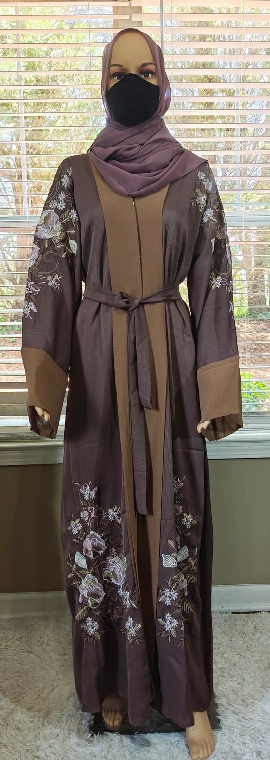 Raisin Floral Modest Dubai Abaya
