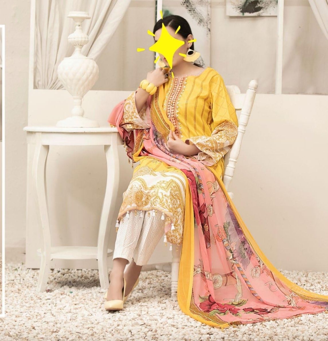 Yellow- Renee Original Pakistani Tawakkal Lawn Suit