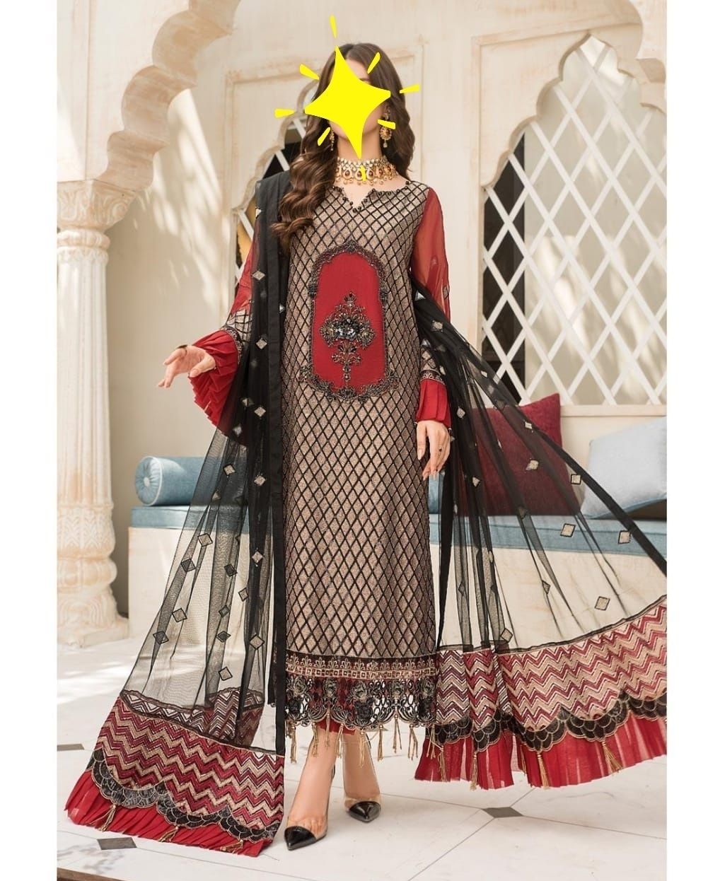 Red- Maryam&#39;s Luxury Chiffon