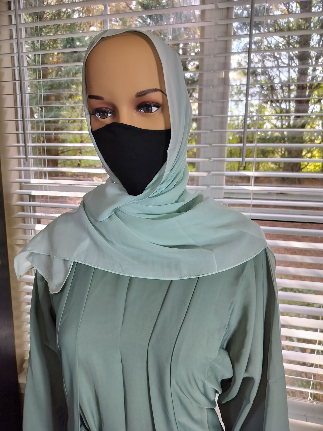 Pistachio Modest Dubai Abaya with pockets