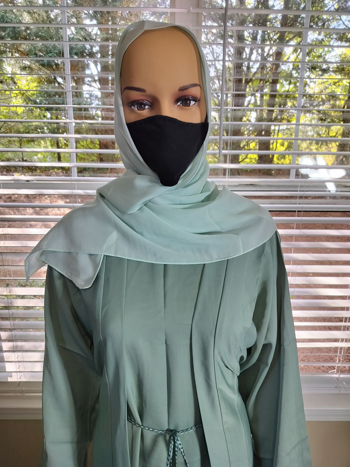 Pistachio Modest Dubai Abaya with pockets