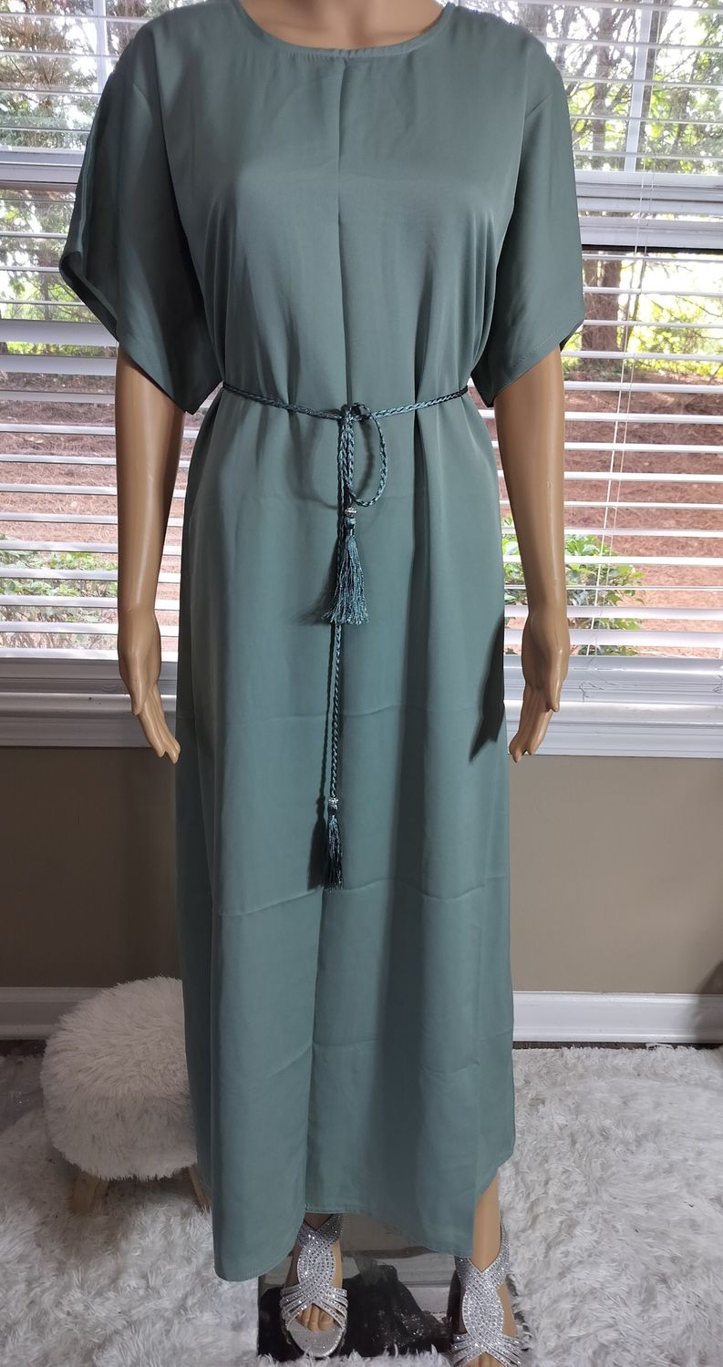 Pistachio Modest Dubai Abaya with pockets