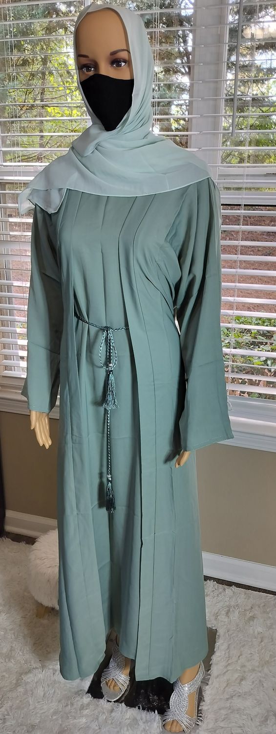 Pistachio Modest Dubai Abaya with pockets