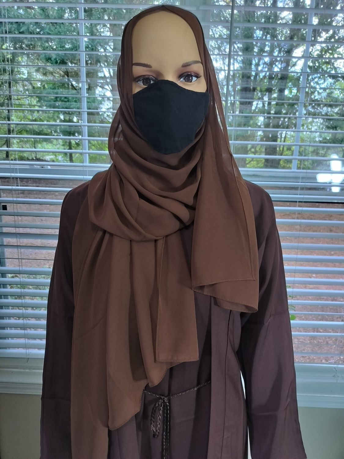 Brown Modest Dubai Abaya with pockets