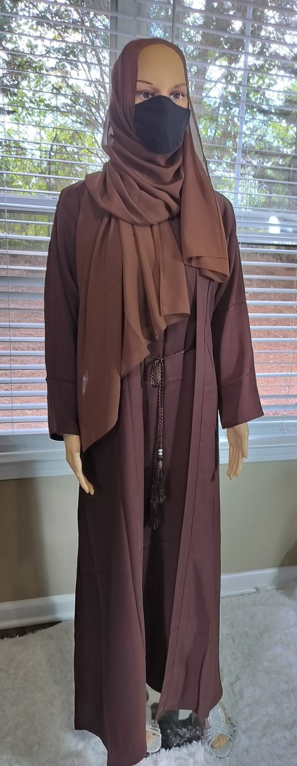 Brown Modest Dubai Abaya with pockets