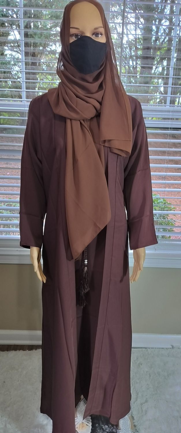 Brown Modest Dubai Abaya with pockets