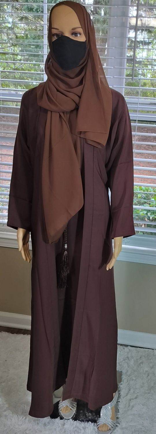Brown Modest Dubai Abaya with pockets