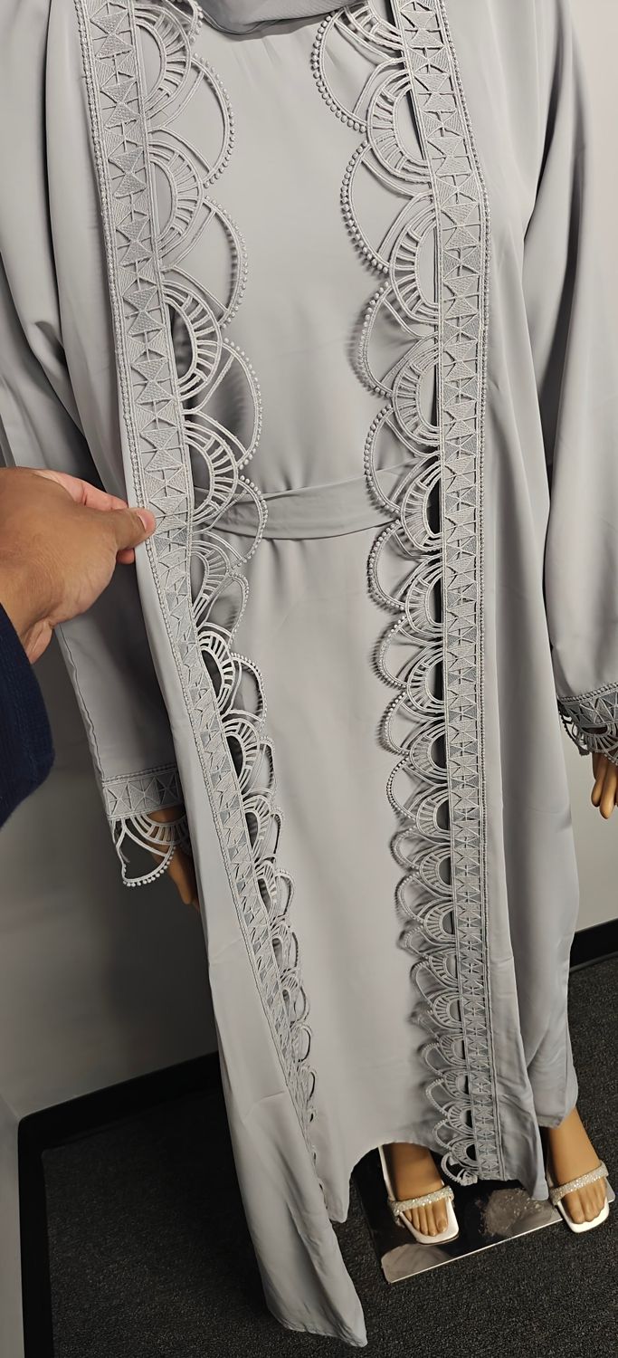 Gray Color Modest Dubai Abaya