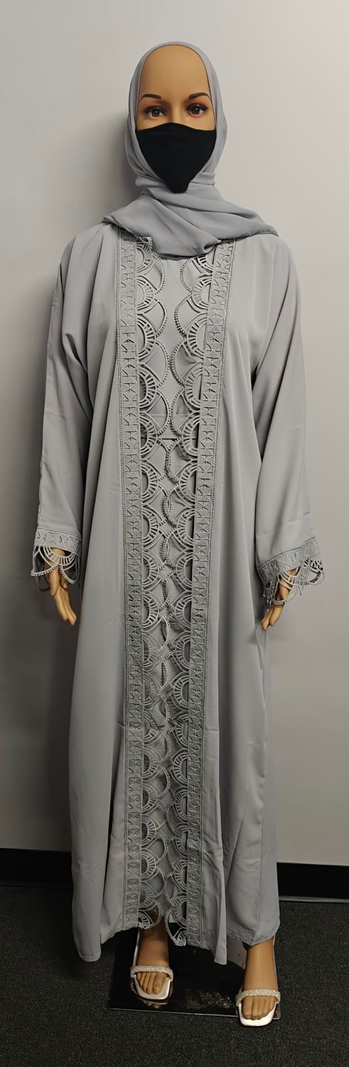 Gray Color Modest Dubai Abaya