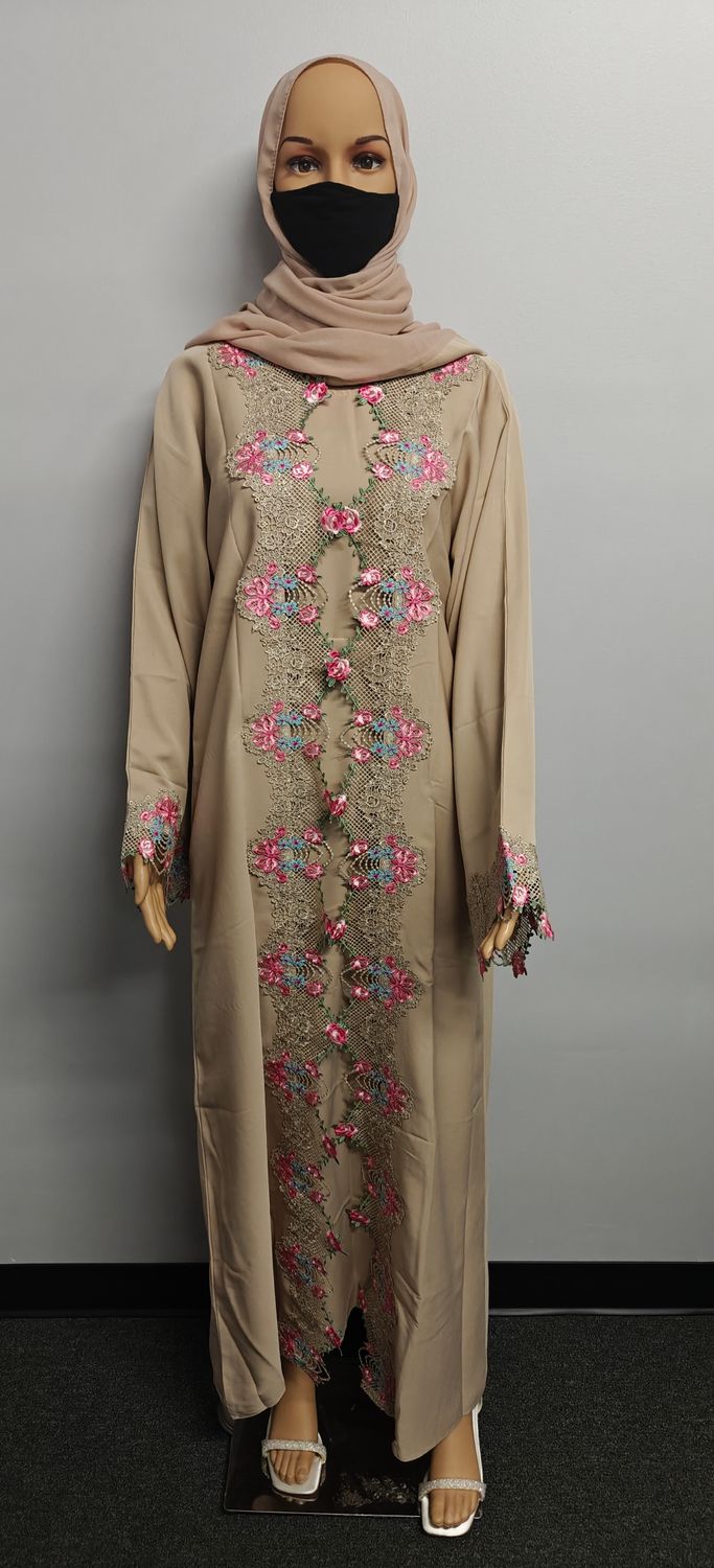 Beige Color Modest Dubai Abaya