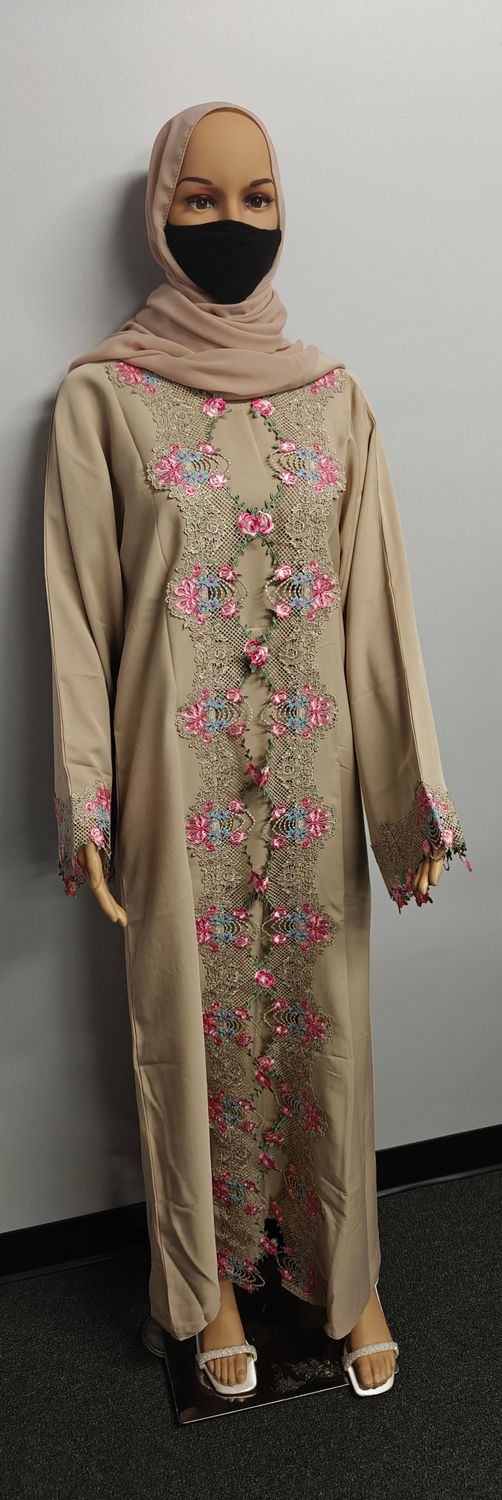 Beige Color Modest Dubai Abaya