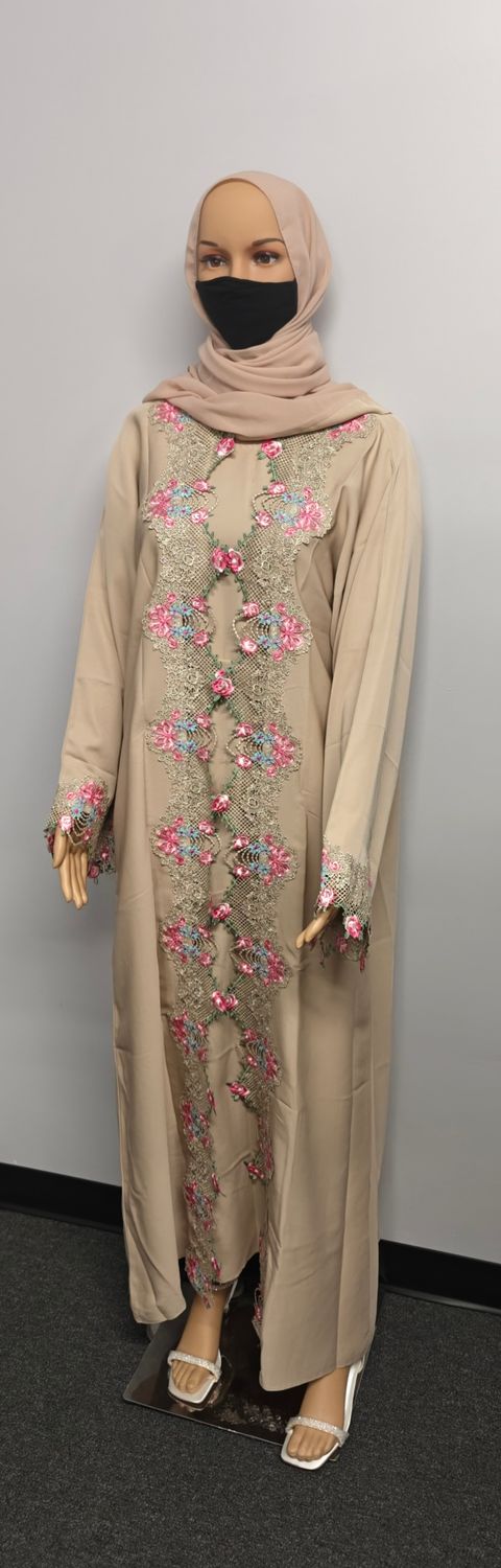 Beige Color Modest Dubai Abaya