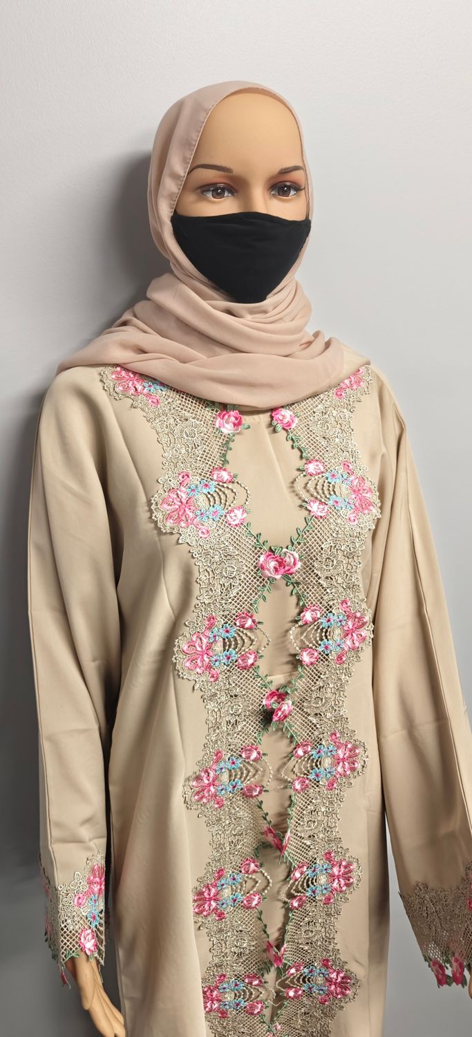Beige Color Modest Dubai Abaya