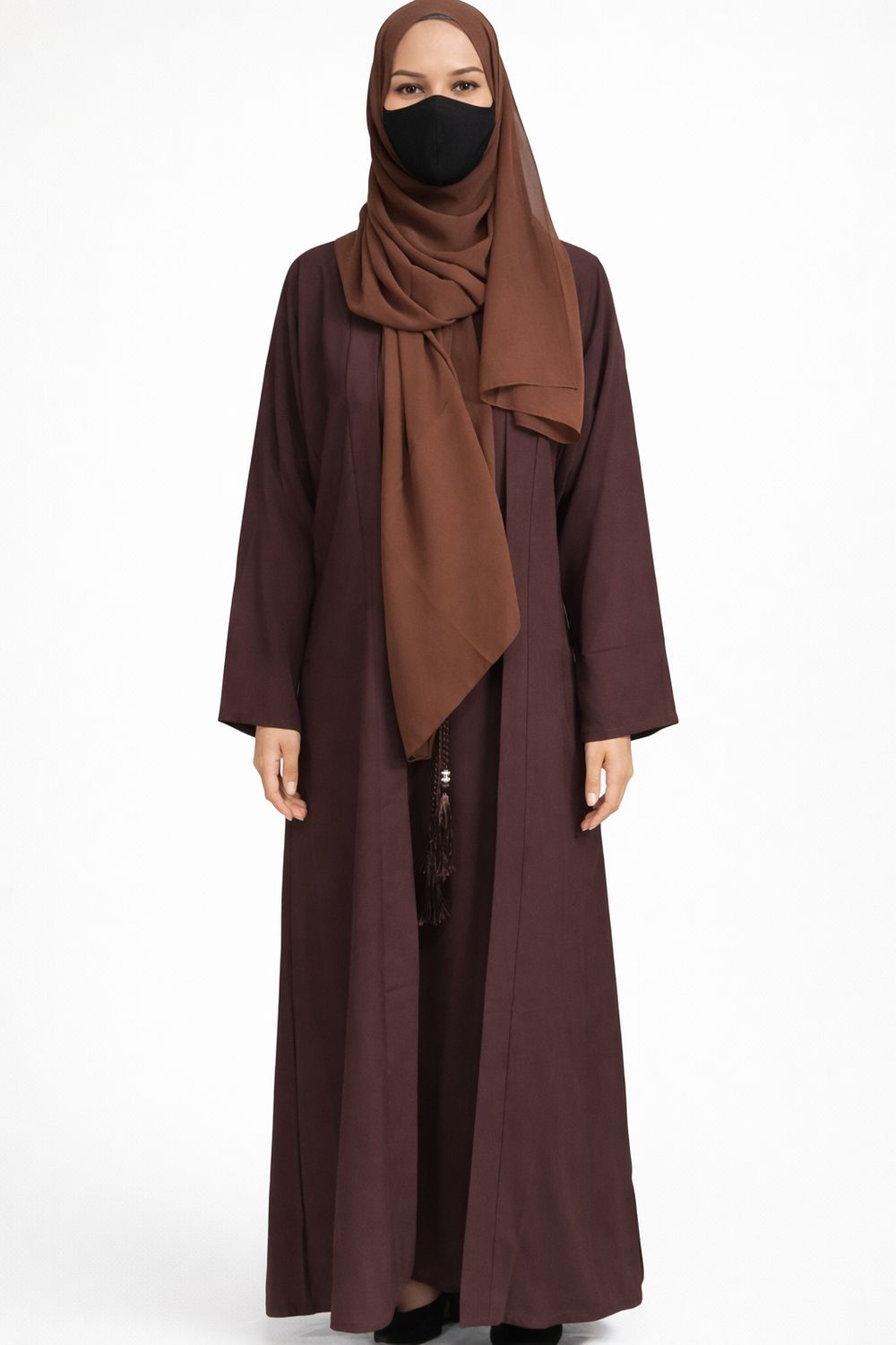 Brown Modest Dubai Abaya with pockets